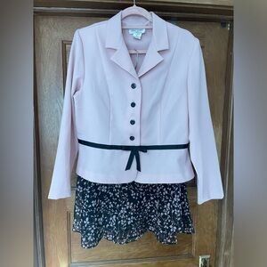 Chic Pink and Black Women's Skirt Set